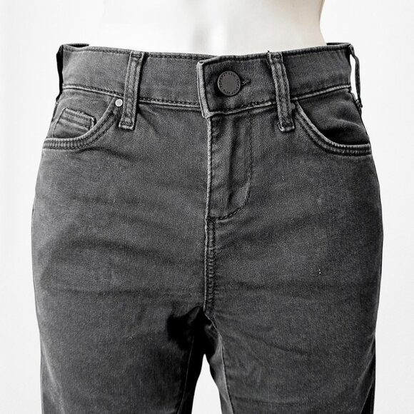 Topshop Dark Gray Faded Wash High Waisted Ripped Knee Skinny Jeans Size XS - Picture 4 of 7